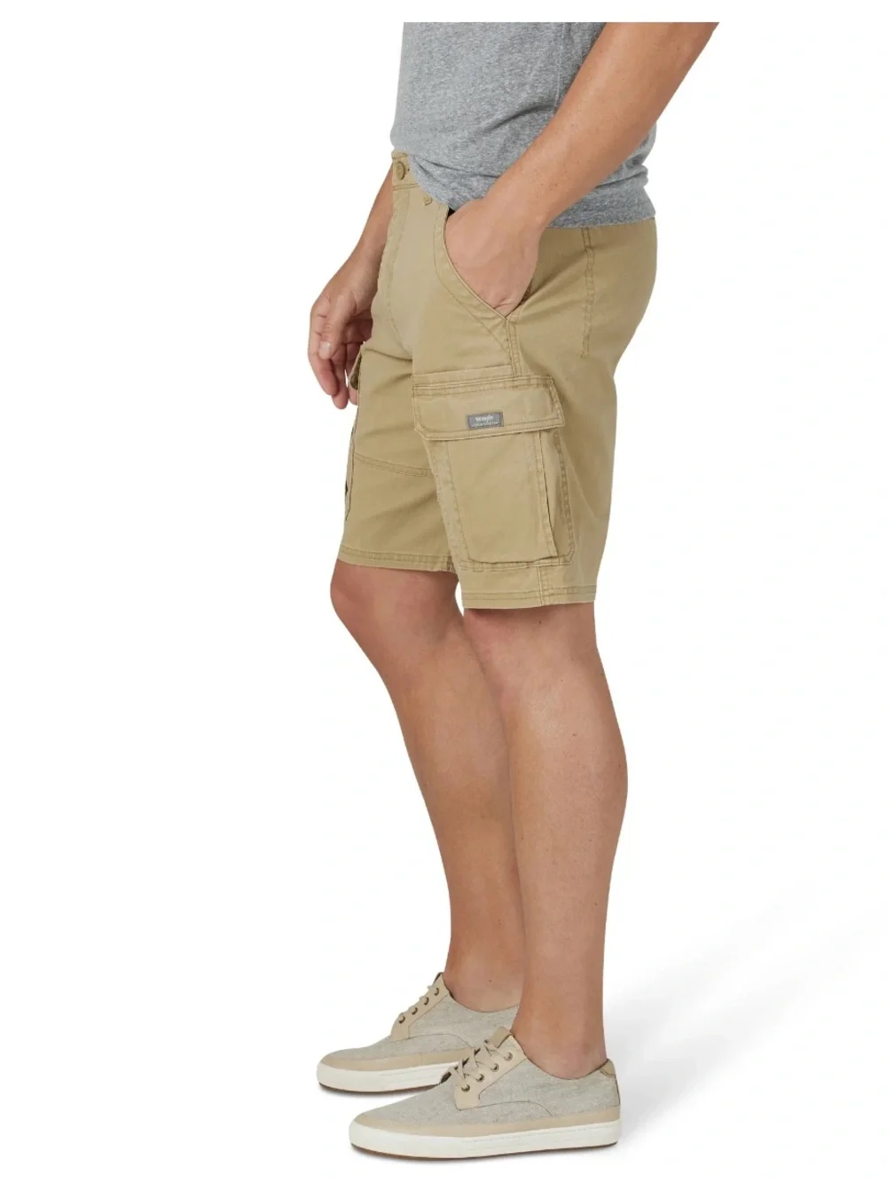 NEW! Wrangler Men's 40x10 Cargo Shorts Stretch Relaxed Fit Khaki